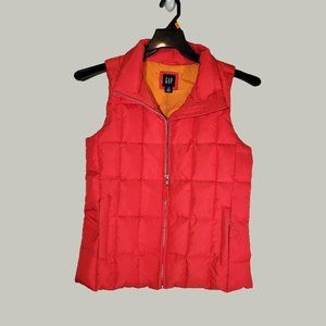 Gap Red Puffer Vest Womens Jacket Coat Outerwear Sleeveless Size XS